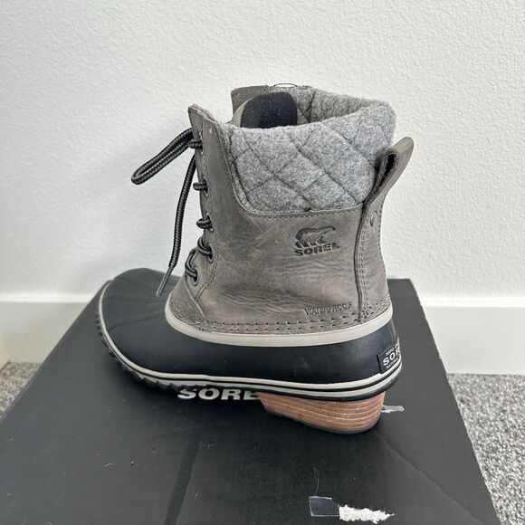 Sorel Womens Slimpack 2 Lace Winter Waterproof Ankle Boots Size 7.5 Quarry Black - Picture 5 of 14